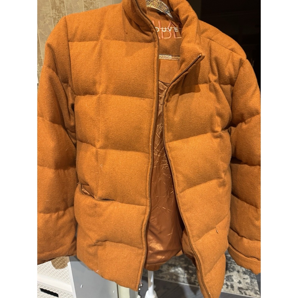 Hilary Radley Duvet Puffer‎ Burnt Orange Quilted Coat Jacket Womens  Medium